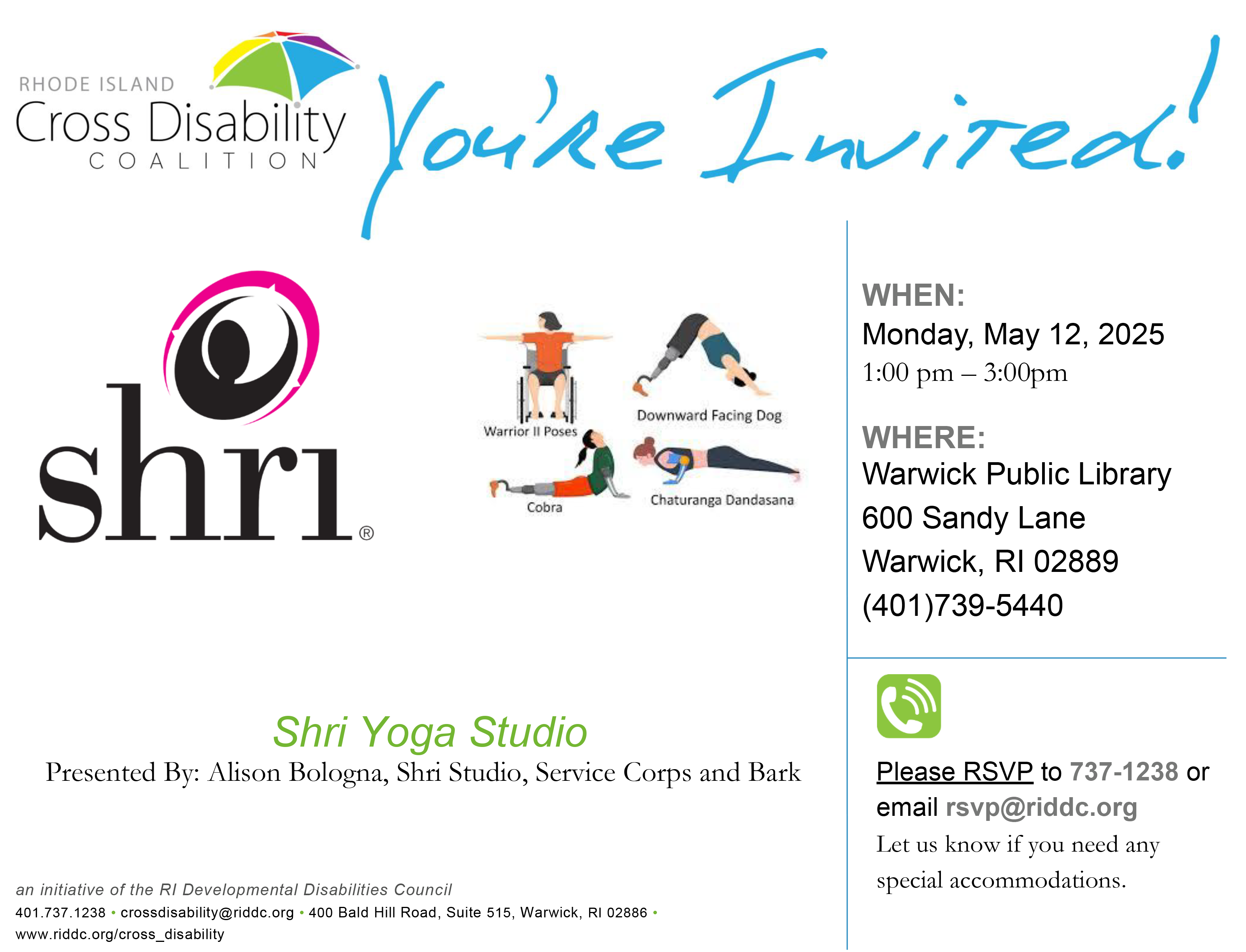 Shri Yoga at Cross Disability Coaltion